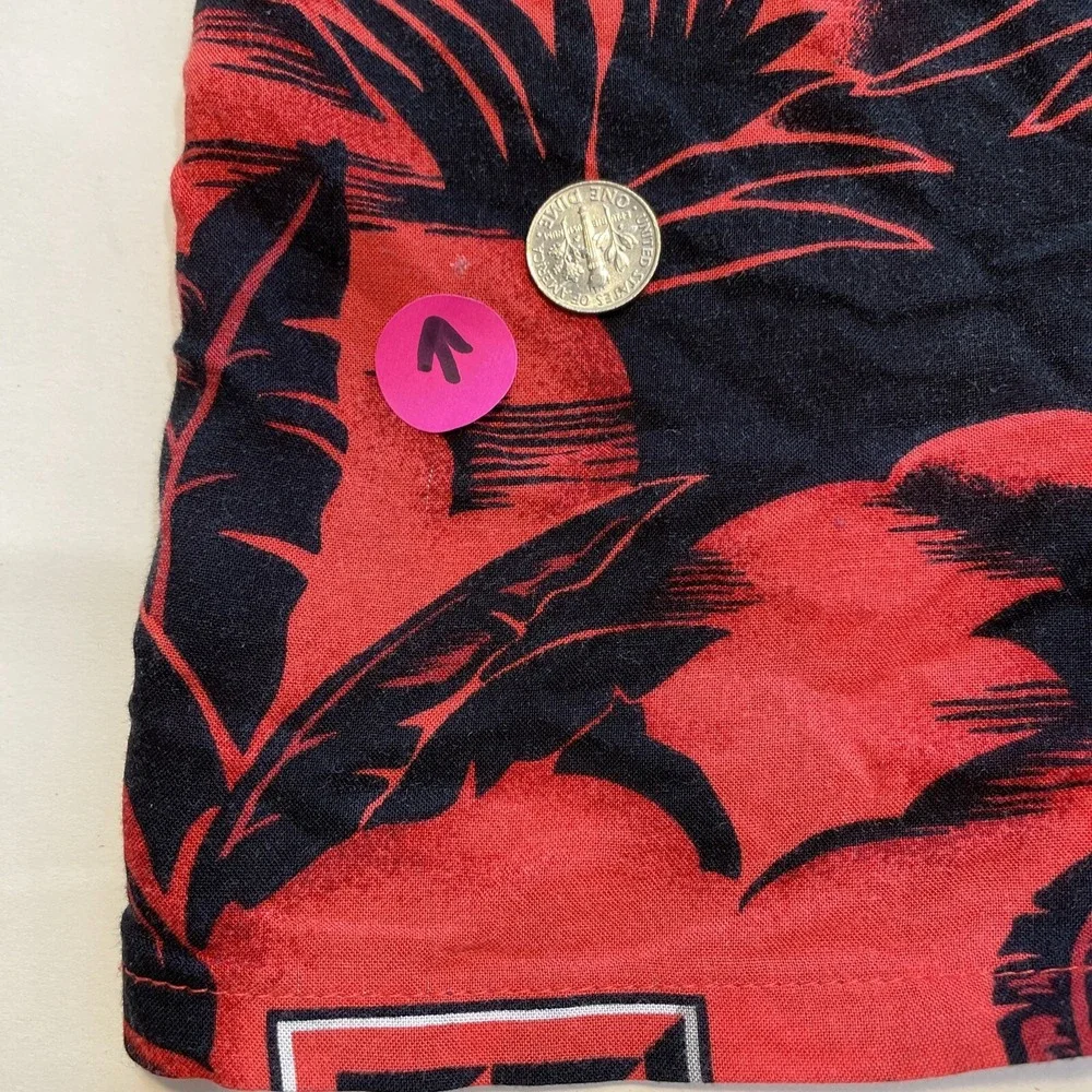 Texas Tech RED RAIDERS Hawaiian Shirt Reyn Spooner Rayon SZ XL (SEE FLAWS